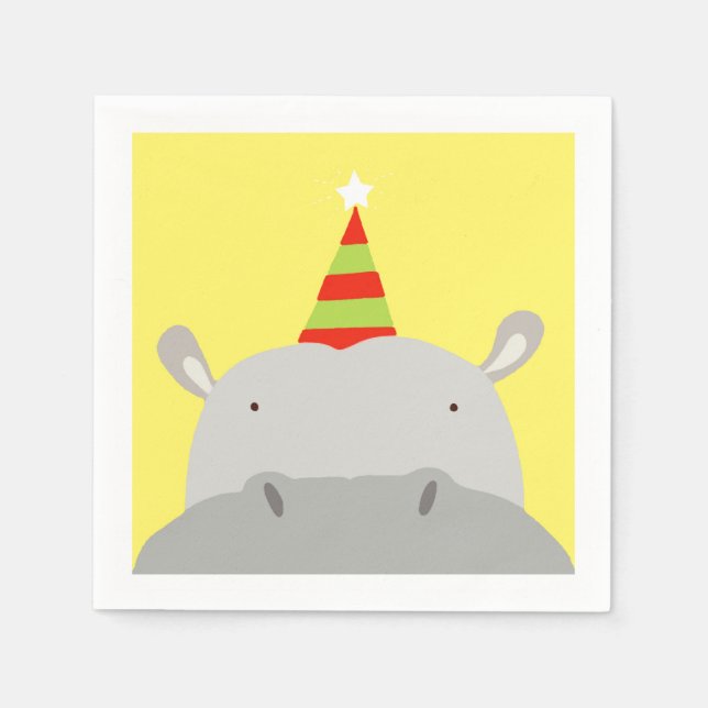 Party Hippo Serviette (Vorderseite)