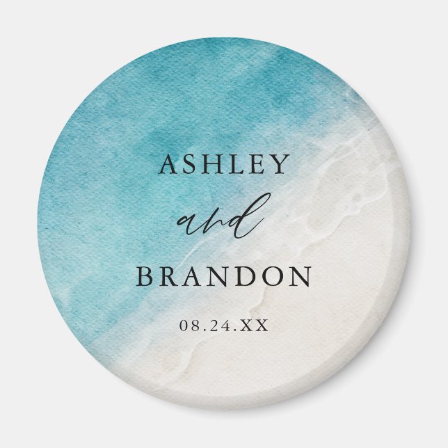 Party Hochzeitsfeiern im Wasserfarbenozean Magnet (Vorne)