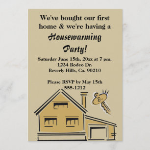 Party House & Key Einladung