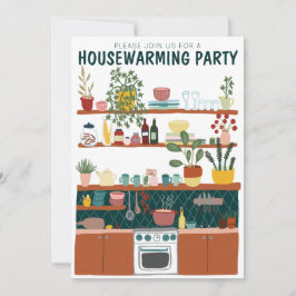 Party Housewarming Niedliche Art Cosy Küche Einladung