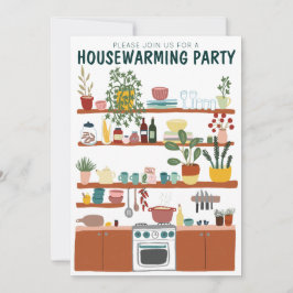 Party Housewarming Niedliche Art Cosy Küche Einladung