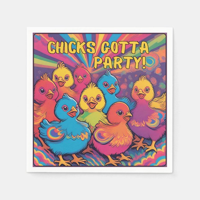 Party-Hühner Serviette (Vorderseite)