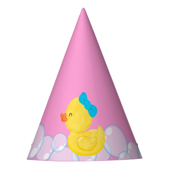 Party-Hut aus rosa Wasserfarbe Partyhütchen (Vorderseite)