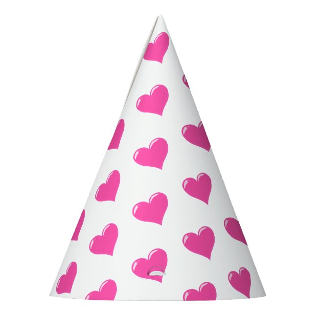 Party-Hut für rosa Herzen - Farbe auswählen Partyhütchen (Links)
