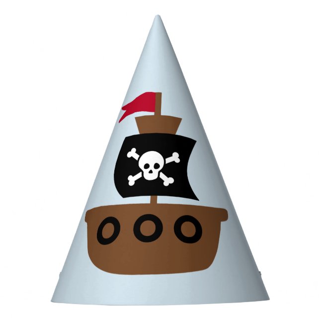 Party-Hut mit Piratenschiff Partyhütchen (Vorderseite)