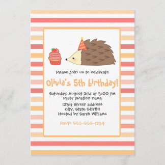 Party Igel und Cupcake Einladung
