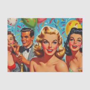 Party-Illustration der 1950er Jahre Seidenpapier