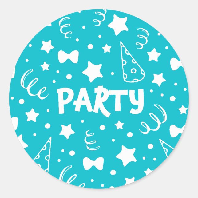 Party-Illustrationen Runder Aufkleber (Vorderseite)