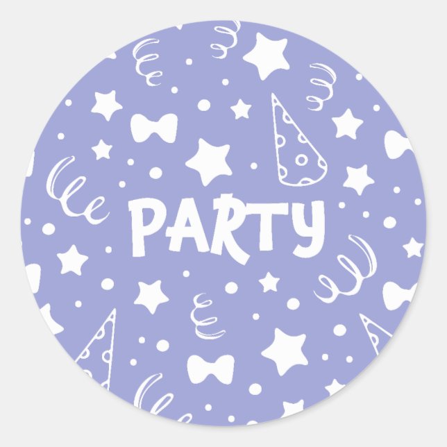 Party-Illustrationen Runder Aufkleber (Vorderseite)