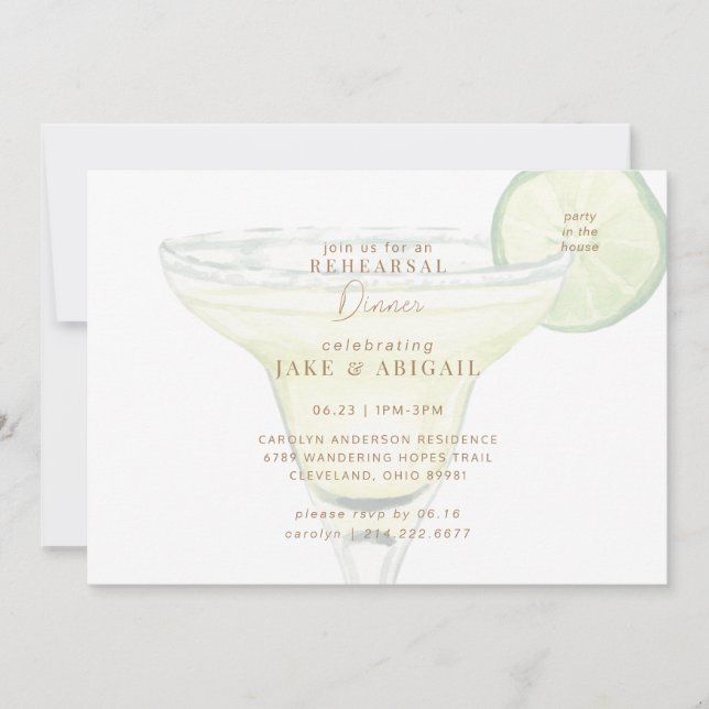 Party im Haus Margarita Probe Dinner Einladung (Vorderseite)