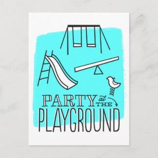 Party im Park Postcard Einladung - Aqua