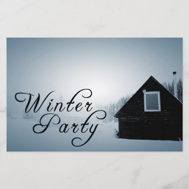 Party im Winter: in der Kabine schneien Flyer (Vorne)