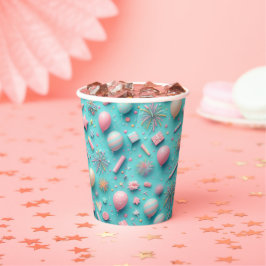 Party in Blau Pappbecher