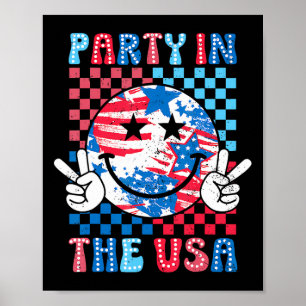 Party in den USA 4. Juli Preppy Lächeln Kinder Män Poster