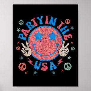 Party in den USA 4. Juli Preppy Lächeln Retro mir Poster