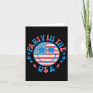 Party in den USA 4. Juli Preppy Lächeln Shirts Karte