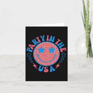 Party in den USA 4. Juli Preppy Smile Kids T-Shirt Karte