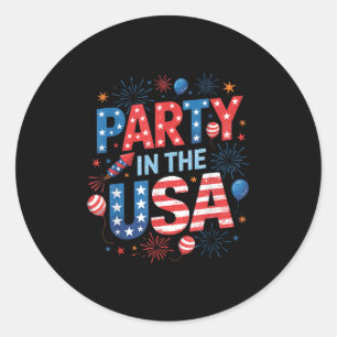 Party in den USA 4. Juli Unabhängigkeit Runder Aufkleber