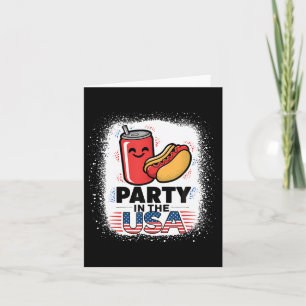Party in den USA am 4. Juli als Soda und Hotdo Karte