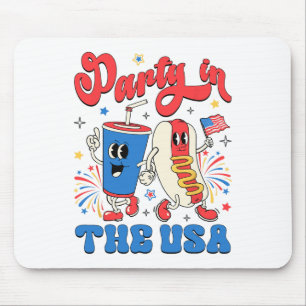 Party in den USA Niedlich Soda und Hotdog Patrioti Mousepad