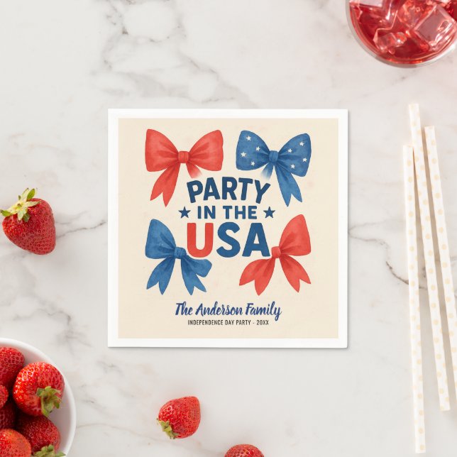 Party in den USA Patriotic 4. Juli Custom Serviette (Beispiel)