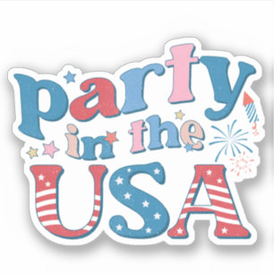 Party in den USA Patriotic Aufkleber