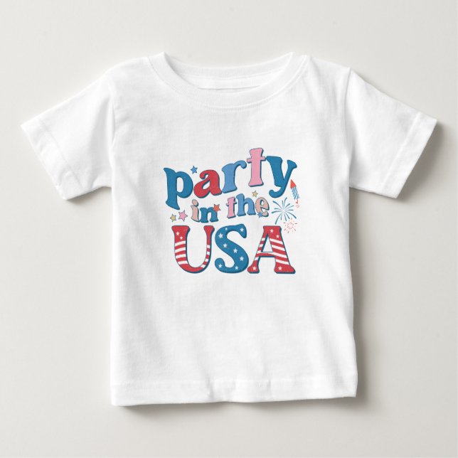 Party in den USA Patriotic Baby T-shirt (Vorderseite)