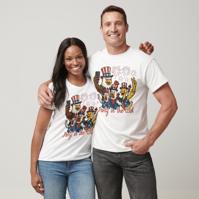Party in den USA Patriotische Tiere T-Shirt (Unisex)