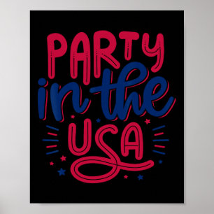 Party In Den Usa Vintage Unabhängigkeitstag 4. Jul Poster