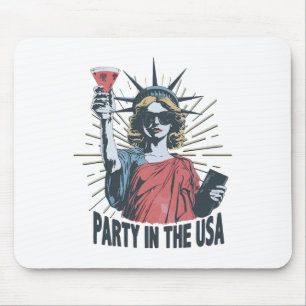 Party in der amerikanischen Freiheitsstatue 4. Jul Mousepad