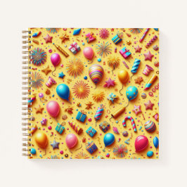 Party in Gelb Notizbuch