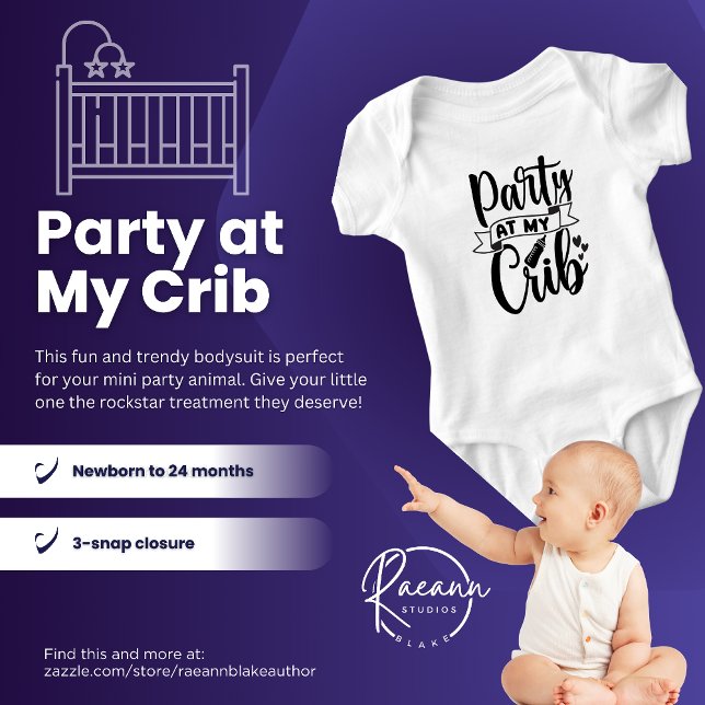 Party in My Crib Baby Jersey Bodysuit Strampler (Von Creator hochgeladen)