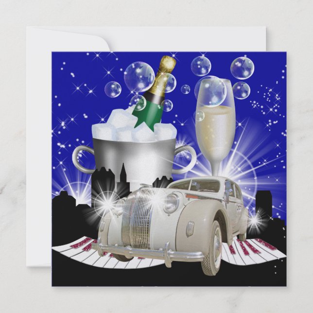 Party in Style Bright Lights - SRF Einladung (Vorderseite)