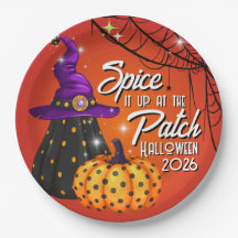 Party in the Patch Halloween Lunch-Papierplatten