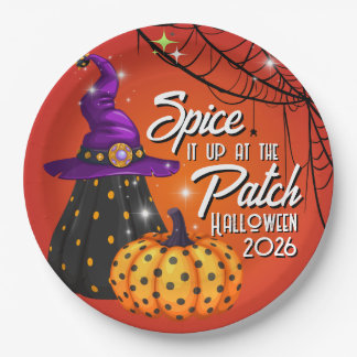 Party in the Patch Halloween Lunch-Papierplatten Pappteller