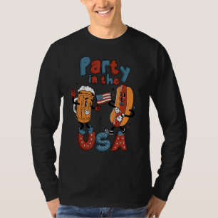 Party In The Usa Bier Hot Dog 4. Juli Erwachsener T-Shirt