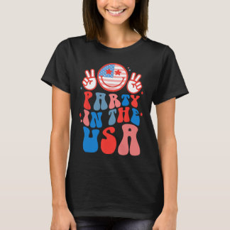 Party In The USA Glückliches Gesicht Lächeln Ameri T-Shirt