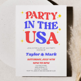 Party In The USA Retro 4. Juli-Party Einladung