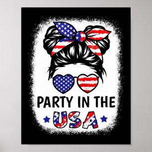 Party In Usa T-Shirt Mädchen 4. Juli Amerikanische Poster