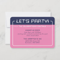 PARTY INFO INSERT Moderne Gaming-Marine blau pink