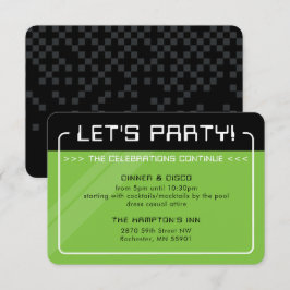 PARTY INFO INSERT Moderner Gamer schwarz grün Einladung