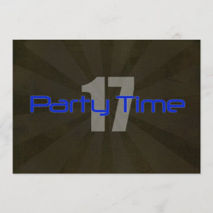 Party invitation d'anniversaire de garçon gris