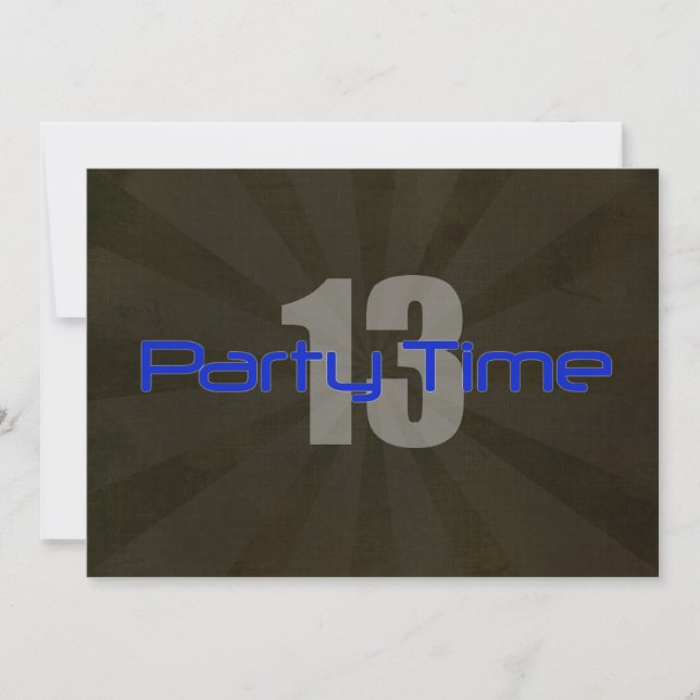 Party invitation d'anniversaire de garçon gris (Devant)