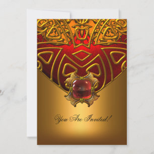 Party Jeden Anlaß Elegantes Rotes Gold 2 Einladung