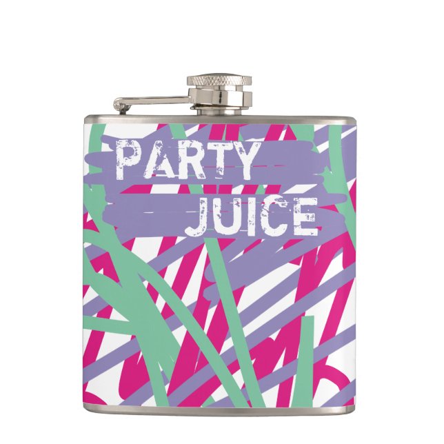 Party Juice 80er achtziger Farbmedleystik künstler Flachmann (Vorderseite)