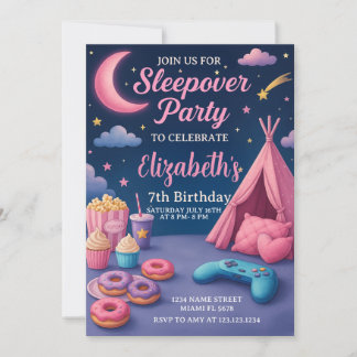 Party-Karte für moderne Mädchen Einladung