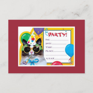 Party-Katze ist zu Ihrem Geburtstag bereit! Einladung