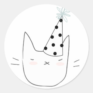 Party-Katze Runder Aufkleber