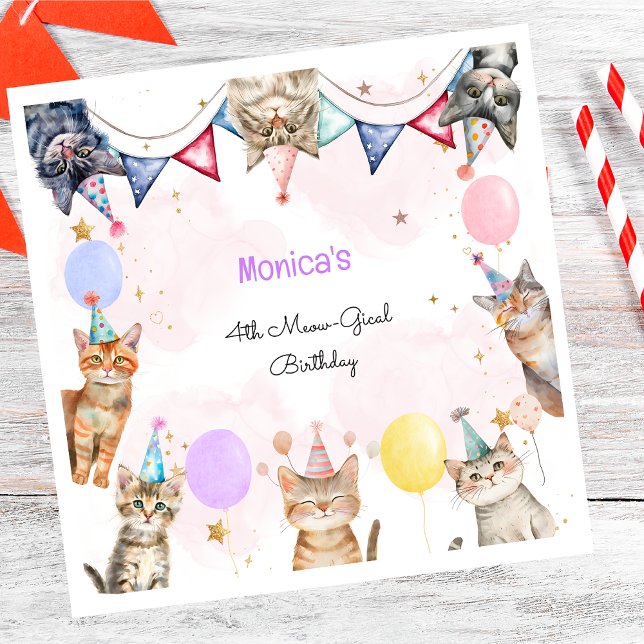 Party Katzen Meu-Kindergeburtstag Serviette (Von Creator hochgeladen)
