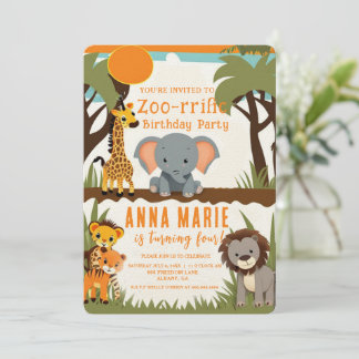 Party Kindergeburtstag Einladungen für Tiere - Maß